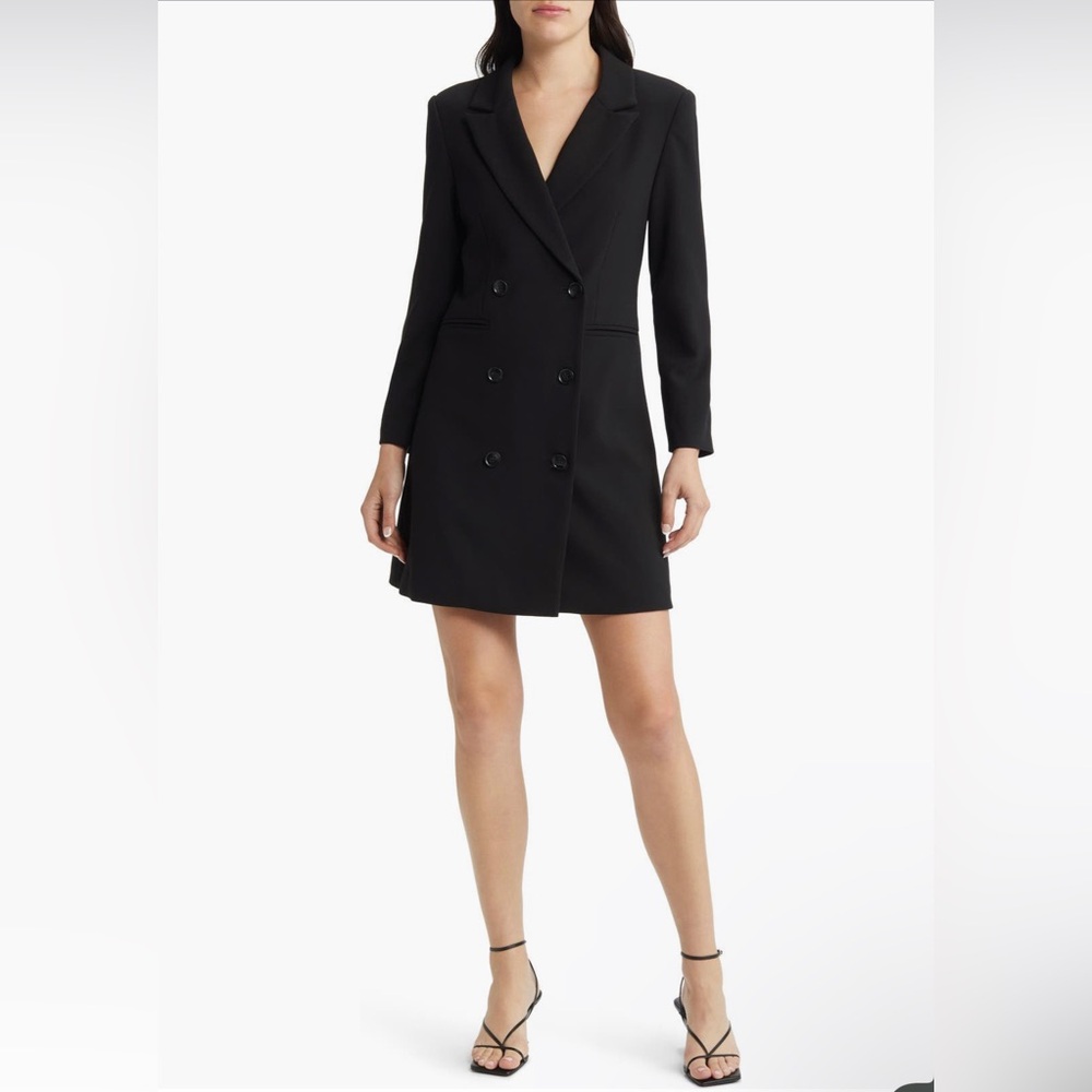 French Connection Whisper Double Breasted Blazer Dress